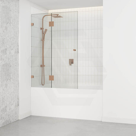 850/1000x1500mm Fixed & Swing Bathtub Shower Screen 10mm Tempered Glass Frameless Panel Variant Colour Hardware