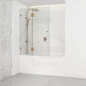 850/1000x1500mm Fixed & Swing Bathtub Shower Screen 10mm Tempered Glass Frameless Panel Variant Colour Hardware