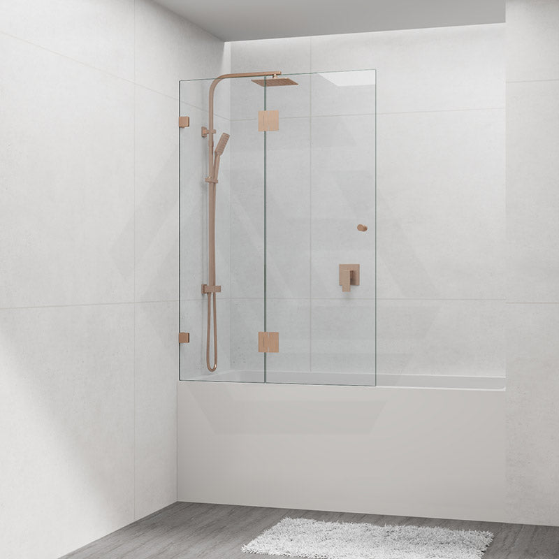 850/1000x1500mm Fixed & Swing Bathtub Shower Screen 10mm Tempered Glass Frameless Panel Variant Colour Hardware