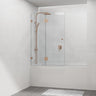 850/1000x1500mm Fixed & Swing Bathtub Shower Screen 10mm Tempered Glass Frameless Panel Variant Colour Hardware