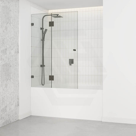850/1000x1500mm Fixed & Swing Bathtub Shower Screen 10mm Tempered Glass Frameless Panel Variant Colour Hardware
