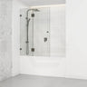 850/1000x1500mm Fixed & Swing Bathtub Shower Screen 10mm Tempered Glass Frameless Panel Variant Colour Hardware