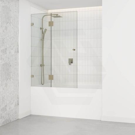 850/1000x1500mm Fixed & Swing Bathtub Shower Screen 10mm Tempered Glass Frameless Panel Variant Colour Hardware
