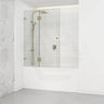 850/1000x1500mm Fixed & Swing Bathtub Shower Screen 10mm Tempered Glass Frameless Panel Variant Colour Hardware