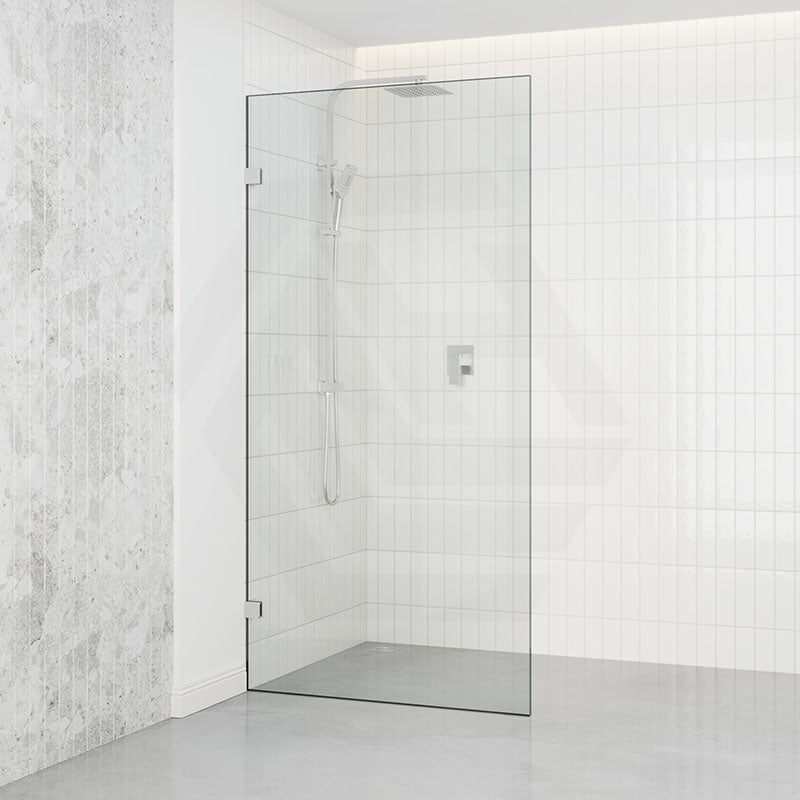 Tempered Glass Frameless Walk In Shower Screen Fixed Panel Chrome 300-1200mm