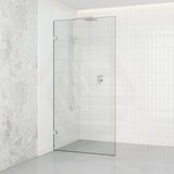 Tempered Glass Frameless Walk In Shower Screen Fixed Panel Chrome 300-1200mm
