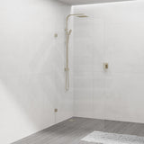 G#9(Gold) From 300 to 1200x2000mm Frameless Walk In Shower Screen Single Fixed Panel Light Gold Brackets 10mm Glass