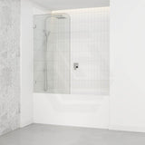 750/900mm Bathtub CURVED Corner Shower Screen Fixed Panel Variant Colour Fittings 10mm Tempered Glass Frameless
