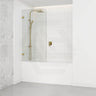 750/900mm Bathtub CURVED Corner Shower Screen Fixed Panel Variant Colour Fittings 10mm Tempered Glass Frameless