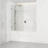 750/900mm Bathtub CURVED Corner Shower Screen Fixed Panel Variant Colour Fittings 10mm Tempered Glass Frameless