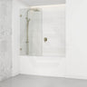 750/900mm Bathtub CURVED Corner Shower Screen Fixed Panel Variant Colour Fittings 10mm Tempered Glass Frameless