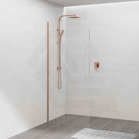 900/1000/1200x2000mm Frameless Shower Screen Single Door Fixed Panel 10mm Glass Variant Colour Channel