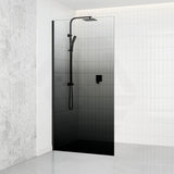 Tempered Glass Frameless Gradient Shower Screen Single Fixed Panel Black