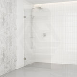 800/900/1000/1100/1200x2100mm Frameless CURVED Corner Shower Screen Single Door Fixed Panel Fluted Glass with Variant Colour U Brackets