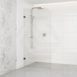 800/900/1000/1100/1200x2100mm Frameless CURVED Corner Shower Screen Single Door Fixed Panel Fluted Glass with Variant Colour U Brackets