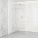 From 800 to 1200x2000mm Frameless Walk-in Shower Screen Single Fixed Panel Variant Colour Brackets 10mm Fluted Glass