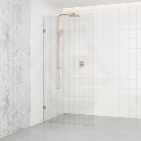 From 800 to 1200x2000mm Frameless Walk-in Shower Screen Single Fixed Panel Variant Colour Brackets 10mm Fluted Glass