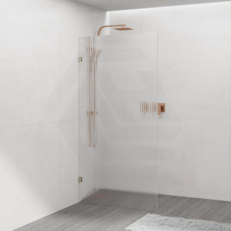 From 800 to 1200x2000mm Frameless Walk-in Shower Screen Single Fixed Panel Variant Colour Brackets 10mm Fluted Glass