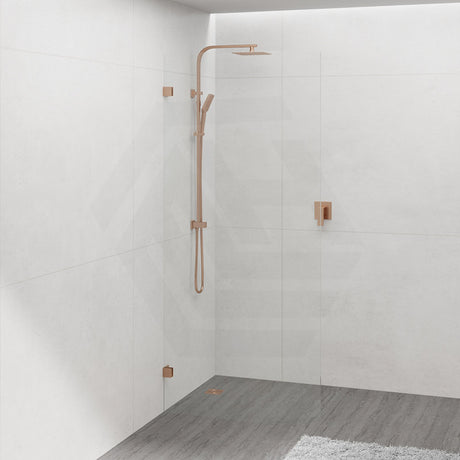 900/1000/1100x2100mm Frameless EDGE CURVED Shower Screen Single Door Fixed Panel 10mm Glass Variant Colour Brackets