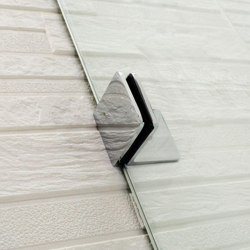 Frameless Walk-in Fixed Panel 10mm Frosted Glass with L Brackets 900/1000/1200x2000mm - Variant Colour Fittings
