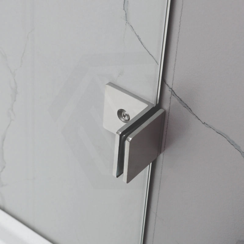Frameless Walk-in Fixed Panel 10mm Frosted Glass with L Brackets 900/1000/1200x2000mm - Variant Colour Fittings