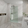 Frameless Walk-in Fixed Panel 10mm Frosted Glass with L Brackets 900/1000/1200x2000mm - Variant Colour Fittings