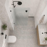 Frameless Walk-in Fixed Panel 10mm Frosted Glass with L Brackets 900/1000/1200x2000mm - Variant Colour Fittings