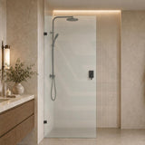 Frameless Walk-in Fixed Panel 10mm Frosted Glass with L Brackets 900/1000/1200x2000mm - Variant Colour Fittings