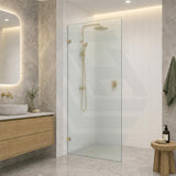 Frameless Walk-in Fixed Panel 10mm Frosted Glass with L Brackets 900/1000/1200x2000mm - Variant Colour Fittings