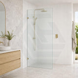 Frameless Walk-in Fixed Panel 10mm Frosted Glass with L Brackets 900/1000/1200x2000mm - Variant Colour Fittings