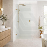 Frameless Walk-in Fixed Panel 10mm Frosted Glass with L Brackets 900/1000/1200x2000mm - Variant Colour Fittings
