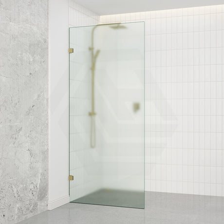 Frameless Walk-in Fixed Panel 10mm Frosted Glass with L Brackets 900/1000/1200x2000mm - Variant Colour Fittings