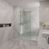 Frameless Walk-in Fixed Panel 10mm Frosted Glass with L Brackets 900/1000/1200x2000mm - Variant Colour Fittings