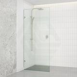 Frameless Walk-in Fixed Panel 10mm Frosted Glass with L Brackets 900/1000/1200x2000mm - Variant Colour Fittings