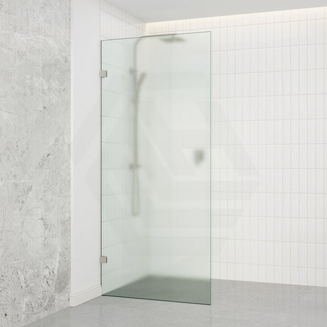 Frameless Walk-in Fixed Panel 10mm Frosted Glass with L Brackets 900/1000/1200x2000mm - Variant Colour Fittings