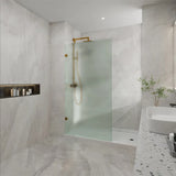 Frameless Walk-in Fixed Panel 10mm Frosted Glass with L Brackets 900/1000/1200x2000mm - Variant Colour Fittings