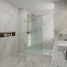 Frameless Walk-in Fixed Panel 10mm Frosted Glass with L Brackets 900/1000/1200x2000mm - Variant Colour Fittings