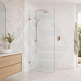 Frameless Walk-in Fixed Panel 10mm Frosted Glass with L Brackets 900/1000/1200x2000mm - Variant Colour Fittings