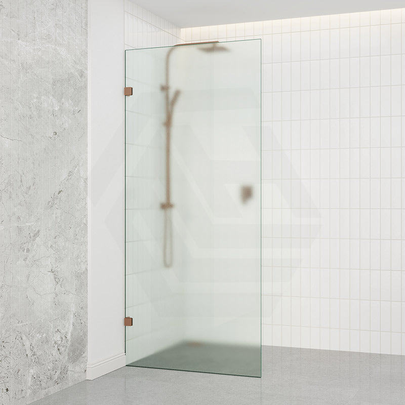 Frameless Walk-in Fixed Panel 10mm Frosted Glass with L Brackets 900/1000/1200x2000mm - Variant Colour Fittings