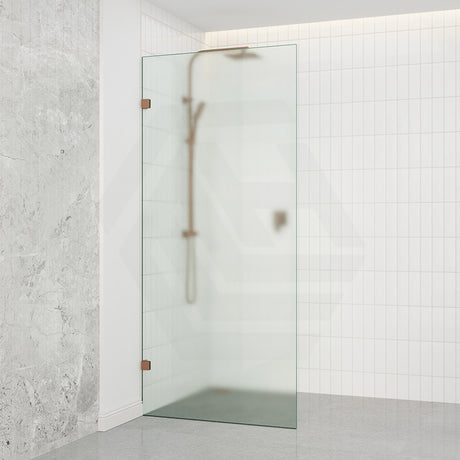 Frameless Walk-in Fixed Panel 10mm Frosted Glass with L Brackets 900/1000/1200x2000mm - Variant Colour Fittings