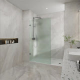 Frameless Walk-in Fixed Panel 10mm Frosted Glass with L Brackets 900/1000/1200x2000mm - Variant Colour Fittings