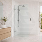 Frameless Walk-in Fixed Panel 10mm Frosted Glass with L Brackets 900/1000/1200x2000mm - Variant Colour Fittings