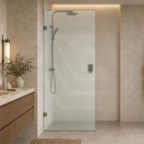 Frameless Walk-in Fixed Panel 10mm Frosted Glass with L Brackets 900/1000/1200x2000mm - Variant Colour Fittings