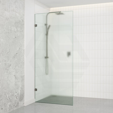 Frameless Walk-in Fixed Panel 10mm Frosted Glass with L Brackets 900/1000/1200x2000mm - Variant Colour Fittings