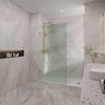 Frameless Walk-in Fixed Panel 10mm Frosted Glass with L Brackets 900/1000/1200x2000mm - Variant Colour Fittings