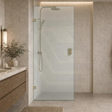 Frameless Walk-in Fixed Panel 10mm Frosted Glass with L Brackets 900/1000/1200x2000mm - Variant Colour Fittings