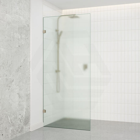 Frameless Walk-in Fixed Panel 10mm Frosted Glass with L Brackets 900/1000/1200x2000mm - Variant Colour Fittings
