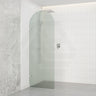 Arch Fluted Frameless Shower Screen Fixed Panel 10mm Tempered Glass 700/800/900/1000x2200mm - Variant Colour Fittings