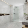Arch Fluted Frameless Shower Screen Fixed Panel 10mm Tempered Glass 700/800/900/1000x2200mm - Variant Colour Fittings