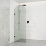 Arch Fluted Frameless Shower Screen Fixed Panel 10mm Tempered Glass 700/800/900/1000x2200mm - Variant Colour Fittings